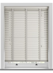 Zambezi Taped Polar White Wooden Blind - thumbnail 1