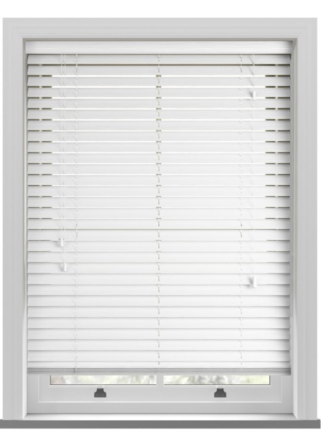 Premier Grained Bright White Wooden Blind - image 1