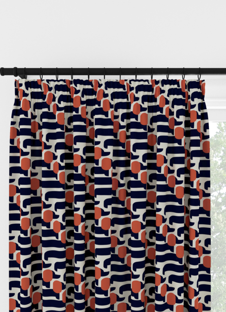 Orla Kiely Dog Show Whale Pencil Pleat Curtain Pencil Pleat Curtain - image 1