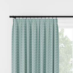 Orla Kiely Linear Stem Aqua Pencil Pleat Curtain Pencil Pleat Curtain - thumbnail 2