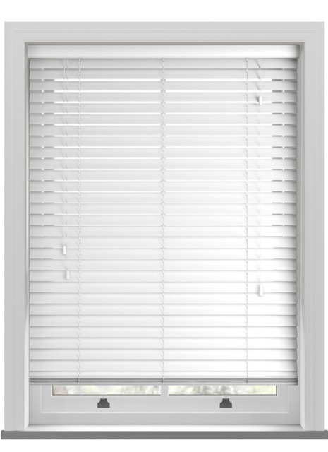 Real Wood Bright White Wooden Blind - image 1