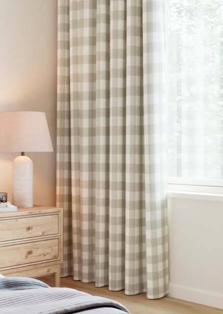 Sophie Allport Gingham Warm Stone Curtain - image 1