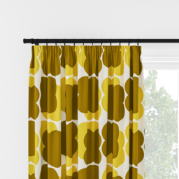 Orla Kiely Shadow Flower Yellow & Ochre Pencil Pleat Curtain Pencil Pleat Curtain - thumbnail 2