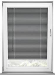 Turin 25mm Brushed Dark Grey Venetian Blind - thumbnail 1