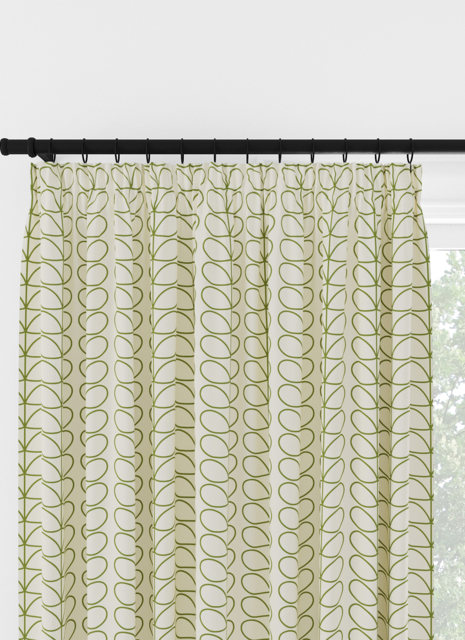 Orla Kiely Linear Stem Dark Grass Green Pencil Pleat Curtain Pencil Pleat Curtain - image 1