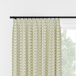 Orla Kiely Linear Stem Dark Grass Green Pencil Pleat Curtain Pencil Pleat Curtain - thumbnail 2