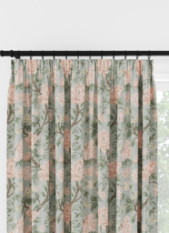 Laura Ashley Tapestry Floral Chenille Blush Pencil Pleat Curtain Pencil Pleat Curtain