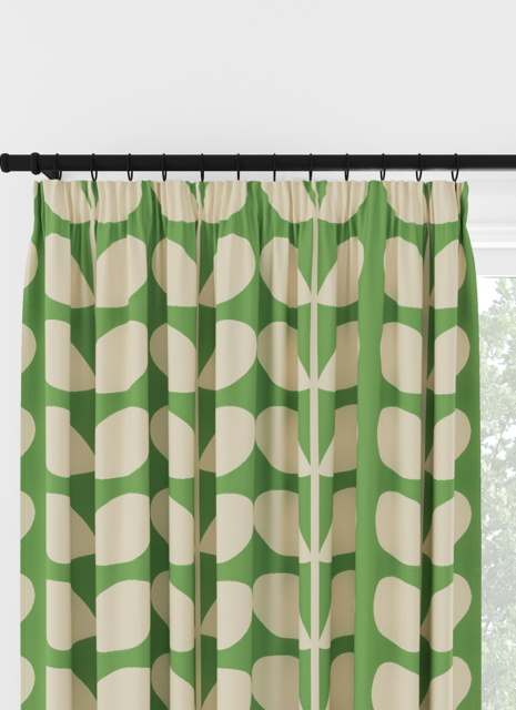 Orla Kiely Jumbo Solid Stem Green Pencil Pleat Curtain Pencil Pleat Curtain - image 1