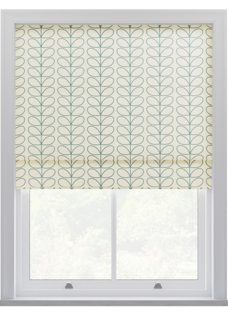 Orla Kiely Linear Stem Dark Powder Blue Roman Blinds Roman Blind - image 1