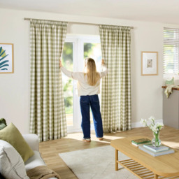 Sophie Allport Gingham Sage Green Curtain - thumbnail 2