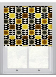 Orla Kiely Spot Flower Stem Yellow & Grey Roman Blinds Roman Blind