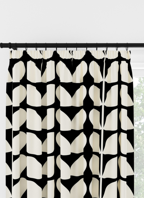 Orla Kiely Jumbo Solid Stem Black Pencil Pleat Curtain Pencil Pleat Curtain - image 1