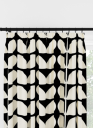 Orla Kiely Jumbo Solid Stem Black Pencil Pleat Curtain Pencil Pleat Curtain - thumbnail 1