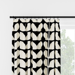 Orla Kiely Jumbo Solid Stem Black Pencil Pleat Curtain Pencil Pleat Curtain - thumbnail 2