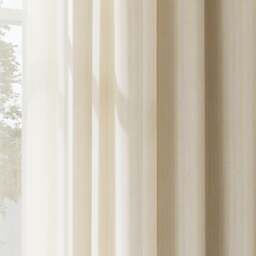 Soft Oat Woven Stripe Sheer Curtain - thumbnail 2