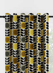 Orla Kiely Spot Flower Stem Yellow & Grey Eyelet Curtain Eyelet Curtain - thumbnail 1