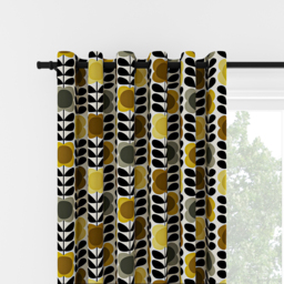 Orla Kiely Spot Flower Stem Yellow & Grey Eyelet Curtain Eyelet Curtain - thumbnail 2