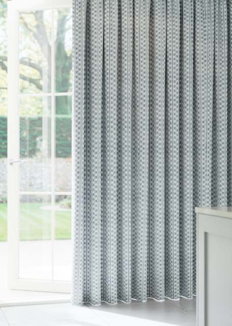 Teal Mosaic Stripe Curtain - image 1