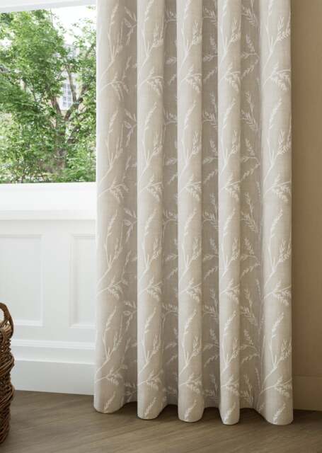 Warm Nougat Embroidered Meadow Curtain - image 1