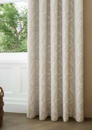 Warm Nougat Embroidered Meadow Curtain