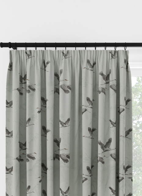 Laura Ashley Animalia Embroidered Pale Duck Egg Pencil Pleat Curtain Pencil Pleat Curtain - image 1