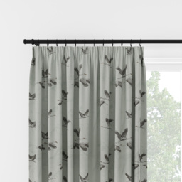 Laura Ashley Animalia Embroidered Pale Duck Egg Pencil Pleat Curtain Pencil Pleat Curtain - thumbnail 2