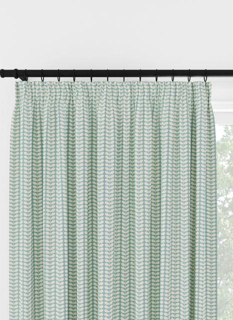 Orla Kiely Tiny Stem Duckegg Pencil Pleat Curtain Pencil Pleat Curtain - image 1