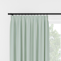 Orla Kiely Tiny Stem Duckegg Pencil Pleat Curtain Pencil Pleat Curtain - thumbnail 2