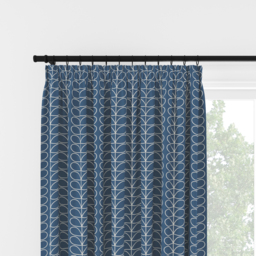 Orla Kiely Linear Stem Marine Pencil Pleat Curtain Pencil Pleat Curtain - thumbnail 2
