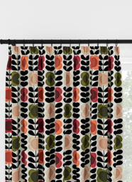 Orla Kiely Spot Flower Stem Tomato & Pink Pencil Pleat Curtain Pencil Pleat Curtain - thumbnail 1