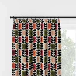 Orla Kiely Spot Flower Stem Tomato & Pink Pencil Pleat Curtain Pencil Pleat Curtain - thumbnail 2