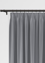 Koi Faux Silk Grey Pencil Pleat Curtain - thumbnail 1