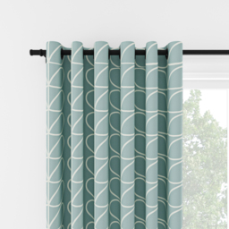 Orla Kiely Jumbo Linear Stem Aqua Eyelet Curtain Eyelet Curtain - thumbnail 2
