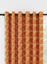 Orla Kiely Jumbo Linear Stem Persimmon Eyelet Curtain Eyelet Curtain - thumbnail 1
