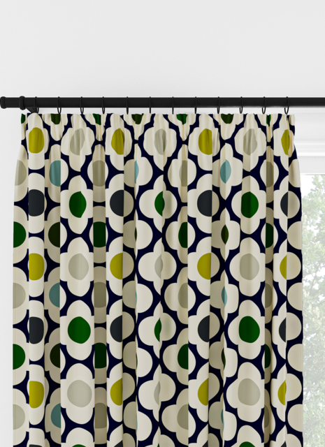 Orla Kiely Spot Flower Blue Multi Pencil Pleat Curtain Pencil Pleat Curtain - image 1
