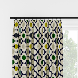 Orla Kiely Spot Flower Blue Multi Pencil Pleat Curtain Pencil Pleat Curtain - thumbnail 2