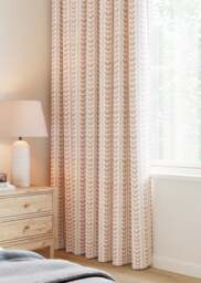 Terracotta Botanical Stripe Curtain