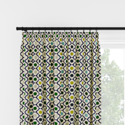 Orla Kiely Spot Flower Ditsy Blue Multi Pencil Pleat Curtain Pencil Pleat Curtain - thumbnail 2