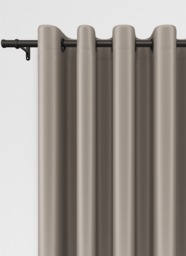 Koi Faux Silk Beige Eyelet Curtain