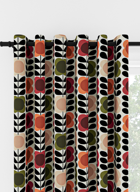 Orla Kiely Spot Flower Stem Tomato & Pink Eyelet Curtain Eyelet Curtain - image 1