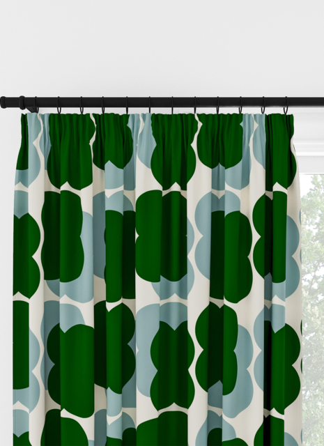 Orla Kiely Shadow Flower Jade & Duckegg Pencil Pleat Curtain Pencil Pleat Curtain - image 1