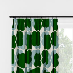 Orla Kiely Shadow Flower Jade & Duckegg Pencil Pleat Curtain Pencil Pleat Curtain - thumbnail 2