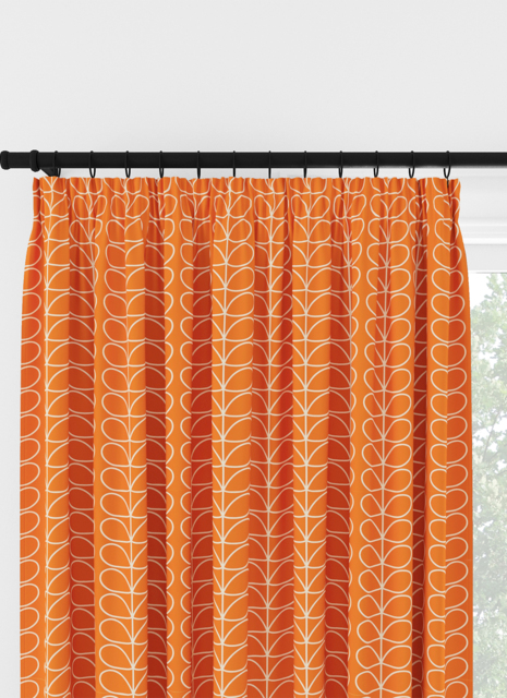 Orla Kiely Linear Stem Persimmon Pencil Pleat Curtain Pencil Pleat Curtain - image 1