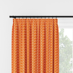 Orla Kiely Linear Stem Persimmon Pencil Pleat Curtain Pencil Pleat Curtain - thumbnail 2