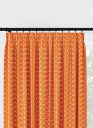 Orla Kiely Linear Stem Persimmon Pencil Pleat Curtain Pencil Pleat Curtain