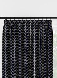 Orla Kiely Linear Stem Navy Whale Pencil Pleat Curtain Pencil Pleat Curtain