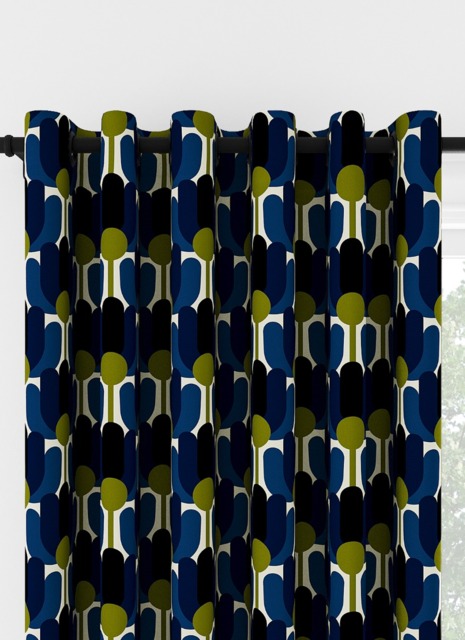 Orla Kiely Florida Navy Whale Eyelet Curtain Eyelet Curtain - image 1