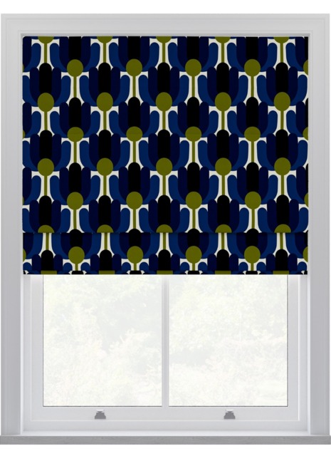 Orla Kiely Florida Navy Whale Roman Blinds Roman Blind - image 1