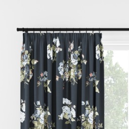 Laura Ashley Rosemore Midnight Pencil Pleat Curtain Pencil Pleat Curtain - thumbnail 2