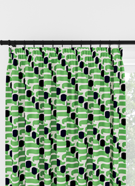 Orla Kiely Dog Show Green Pencil Pleat Curtain Pencil Pleat Curtain - image 1